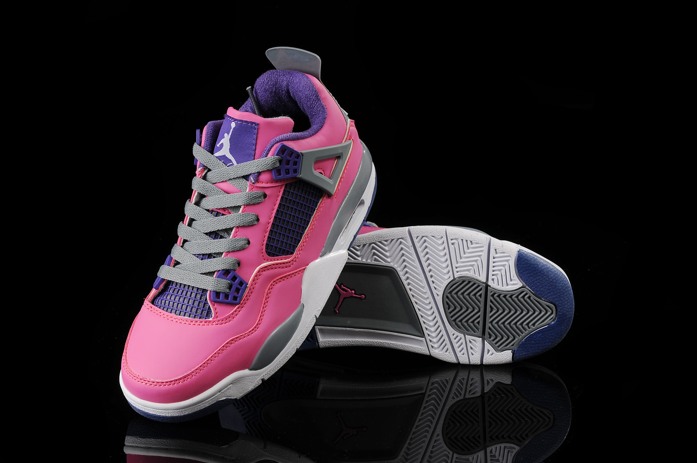 Air Jordan IV 4 Retro Chaussures Femmes nouveau bleu rose (2)